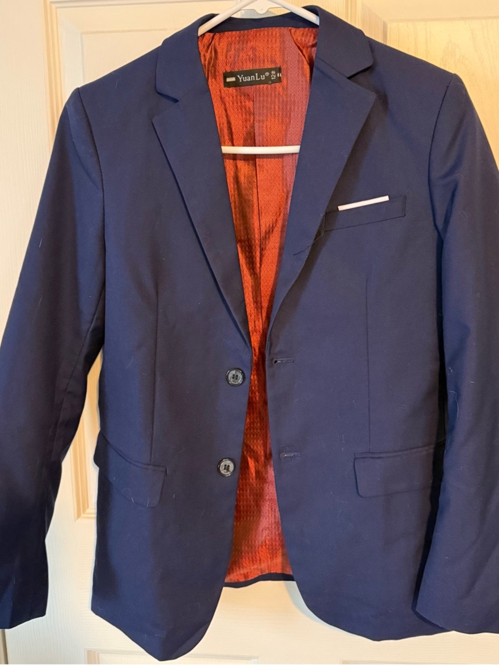 Boys Size 12 Navy 3 Piece Suit - Classic Two-Button Suit.